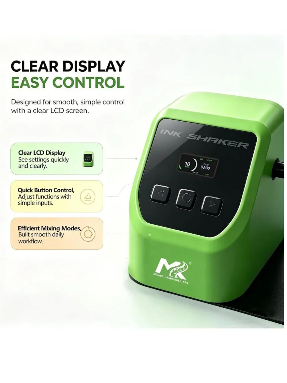 NEW MK Tattoo Ink Shaker Mixer Rocker Electric Pigment Rotating Agitator Shop
